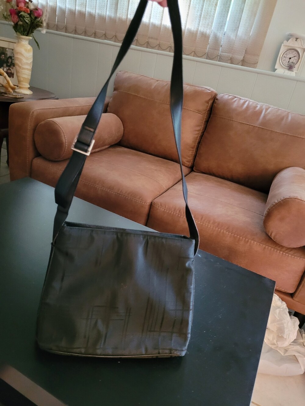 Salvatore Ferragamo Black Nylon Crossbody Shoulder Bag - Minimal Everyday Carry